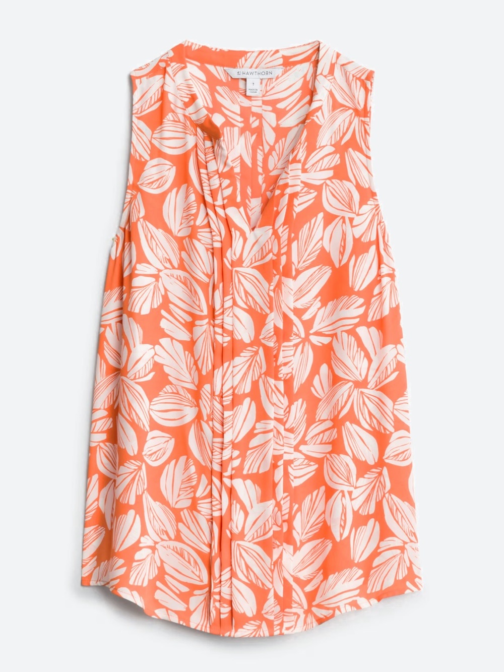 Orange and White Floral Tank